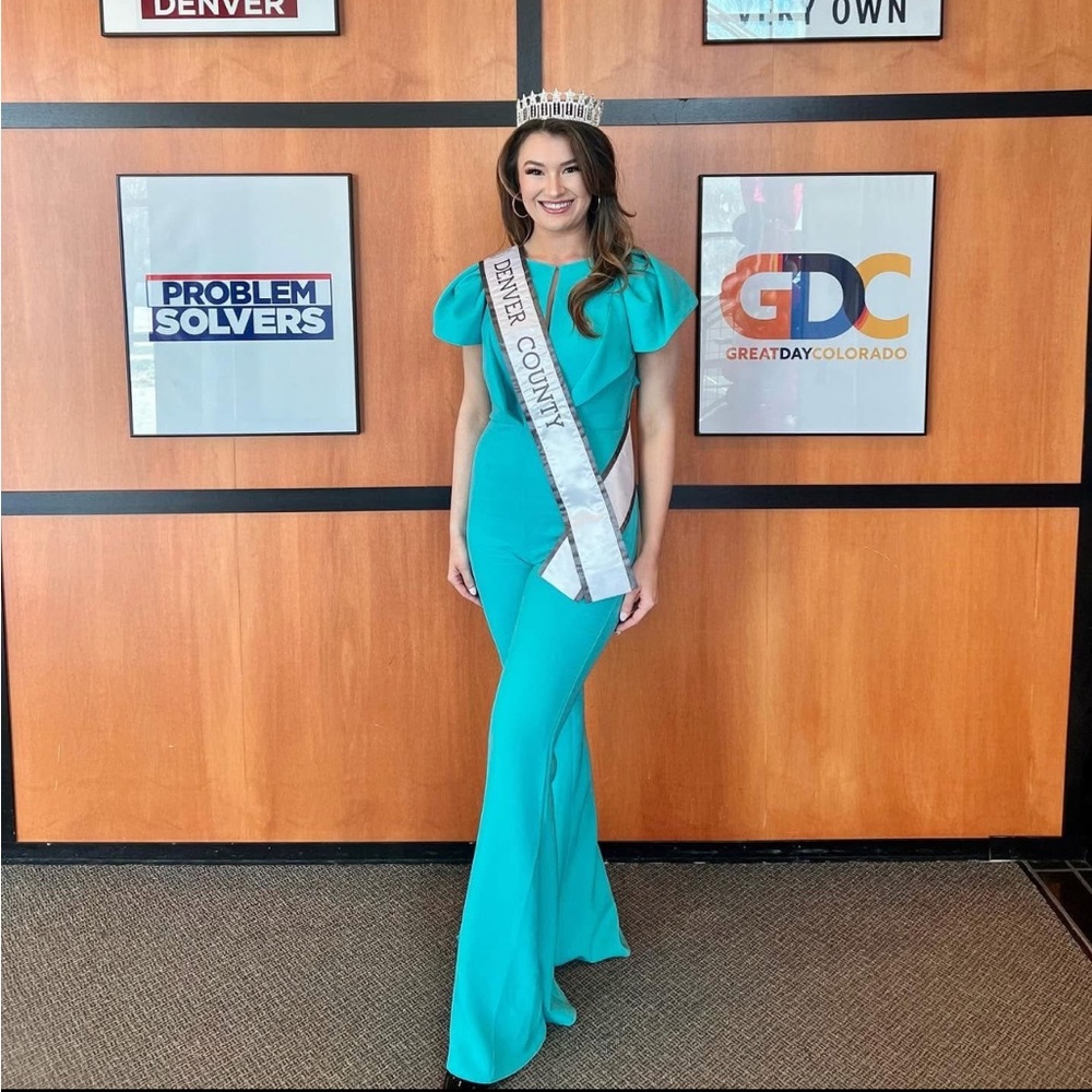 Jovani Turquoise Jumpsuit